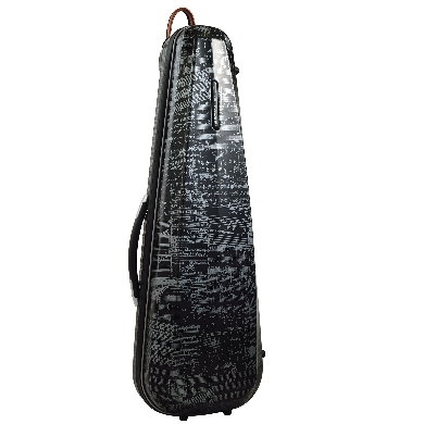 GLK-VS(J01) Contoured Violin Case Black music pattern 